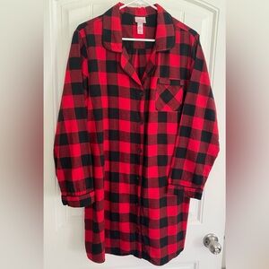 Nightshirt for Women XXL red and black Buffalo plaid Christmas Jammie's